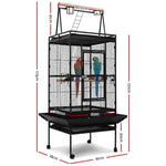 i.Pet Pet Bird Cage with Perch - Black - Pet And Farm 