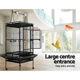 i.Pet Pet Bird Cage with Perch - Black - Pet And Farm 