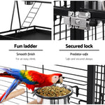 i.Pet Pet Bird Cage with Perch - Black - Pet And Farm 