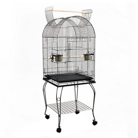 i.Pet Large Bird Cage with Perch - Black - Pet And Farm 
