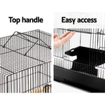 i.Pet Medium Bird Cage with Perch - Black - Pet And Farm 