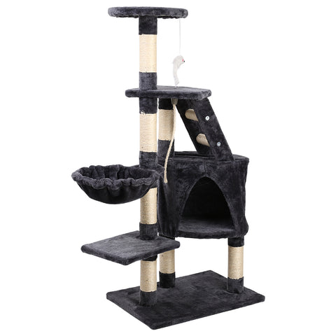 i.Pet Cat Tree 120cm Trees Scratching Post Scratcher Tower Condo House Furniture Wood Multi Level - Pet And Farm 