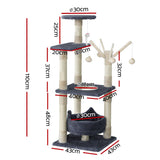 i.Pet Cat Tree Scratching Post Scratcher Cat Tree Tower Condo House toys 110cm - Pet And Farm 