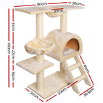 i.Pet Cat Tree Trees Scratching Post Scratcher Condo Tower House Bed Beige 100cm - Pet And Farm 