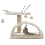 i.Pet Cat Tree 45cm Trees Scratching Post Scratcher Tower Condo House Furniture Wood Beige - Pet And Farm 
