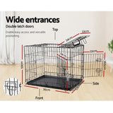i.Pet 36" Dog Cage Crate Kennel 3 Doors - Pet And Farm 