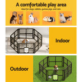 i.Pet Pet Dog Playpen Enclosure 6 Panel Fence Puppy Cage Plastic Play Pen Fold - Pet And Farm 