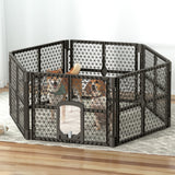 i.Pet Pet Dog Playpen Enclosure 6 Panel Fence Puppy Cage Plastic Play Pen Fold - Pet And Farm 