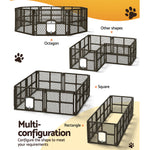 i.Pet Pet Dog Playpen Enclosure 8 Panel Fence Puppy Cage Plastic Play Pen Fold - Pet And Farm 