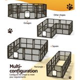 i.Pet Pet Dog Playpen Enclosure 8 Panel Fence Puppy Cage Plastic Play Pen Fold - Pet And Farm 