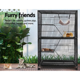 i.Pet 4 Level Rabbit Cage Bird Ferret Parrot Aviary Cat Hamster Castor 142cm - Pet And Farm 