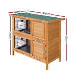 i.Pet Rabbit Hutch 91.5cm x 45cm x 82cm Chicken Coop Large Wooden House Run Cage Pet Bunny - Pet And Farm 