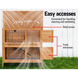 i.Pet Rabbit Hutch 91.5cm x 45cm x 82cm Chicken Coop Large Wooden House Run Cage Pet Bunny - Pet And Farm 