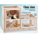 i.Pet Hamster Guinea Pig Ferrets Rodents Hutch Hutches Large Wooden Cage Running 80cm x 40cm x 60cm - Pet And Farm 