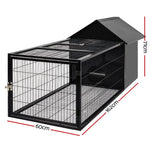 i.Pet Rabbit Cage Hutch Cages Indoor Outdoor Hamster Enclosure Pet Metal Carrier 162CM Length - Pet And Farm 