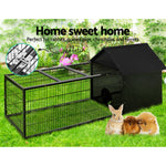 i.Pet Rabbit Cage Hutch Cages Indoor Outdoor Hamster Enclosure Pet Metal Carrier 162CM Length - Pet And Farm 