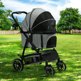 i.Pet Pet Stroller Pram Large Dog Cat Carrier Travel Pushchair Foldable 4 Wheels - Pet And Farm 