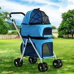 i.Pet Pet Stroller Dog Pram Large Cat Carrier Travel Foldable 4 Wheels Double - Pet And Farm 