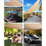 Instahut 5x6m Shade Sail Sun Shadecloth Canopy 280gsm Sand - Pet And Farm 