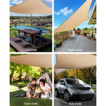 Instahut 3x6m Shade Sail Cloth Shadecloth Rectangle Heavy Duty Sand Sun Canopy - Pet And Farm 