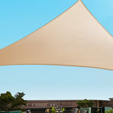 Instahut 5 x 5 x 5m Waterproof Triangle Shade Sail Cloth - Sand Beige - Pet And Farm 