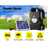 Giantz Electric Fence Energiser Solar Fencing Energizer Charger Farm Animal 15km 0.8J - Pet And Farm 