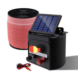 Giantz Electric Fence Energiser 3km Solar Powered Energizer Set + 1200m Tape - Pet And Farm 