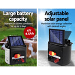 Giantz Electric Fence Energiser 5km Solar Powered 0.15j Set+ 1200m Tape - Pet And Farm 