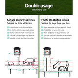 Giantz 8km Solar Power Electric Fence Charger Energiser 0.3J White - Pet And Farm 