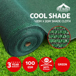 Instahut 50% Sun Shade Cloth Shadecloth Sail Roll Mesh 1.83x20m 100gsm Green - Pet And Farm 