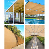 Instahut Sun Shade Cloth Shadecloth Sail Roll Mesh Outdoor 70% UV 1.83x30m Beige - Pet And Farm 