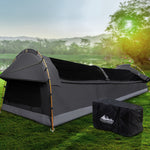 Weisshorn Camping Swags King Single Swag Canvas Tent Deluxe Dark Grey Large - Pet And Farm 