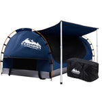 Weisshorn Double Swag Camping Swags Canvas Free Standing Dome Tent Dark Blue - Pet And Farm 