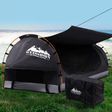 Weisshorn Swag King Single Camping Swags Canvas Free Standing Tent Dome Grey - Pet And Farm 