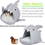 Shark Shape Pet Cave Bed for Cats andSmall Dogs 45 x 45 x 38 cm (Light Grey) - Pet And Farm 