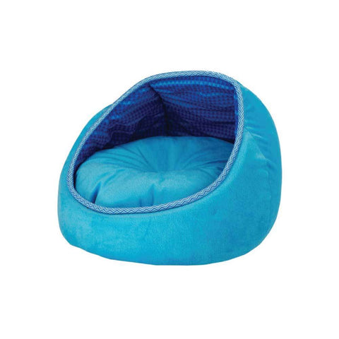 Cat Bed - Fleece Blue Monaco Lounge Couch Cave Plush Cushion Pet All For Paws - Pet And Farm 