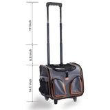 Pet Trolley Dog Cat Puppy Travel Wheeled Cart Portable Foldable Carrier Orange - Pet And Farm 