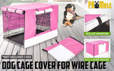 Paw Mate Pink Cage Cover Enclosure for Wire Dog Cage Crate 24in - Pet And Farm 