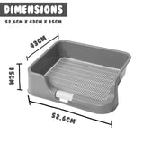 PS KOREA Grey Dog Pet Potty Tray Training Toilet Raised Walls T1 - Pet And Farm 