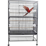 132cm Large Rolling Mobile Bird Cage Birdcage Finch Aviary Parrot Animals Playtop Stand Canary Finch - Pet And Farm 