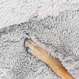 Pet Dog Bed Bedding Warm Plush Round Comfortable Dog Nest Light Grey M 70cm - Pet And Farm 