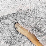 Pet Dog Bed Bedding Warm Plush Round Comfort Dog Nest Light Grey kennel XL 100cm - Pet And Farm 