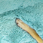 Pet Dog Bedding Warm Plush Round Comfortable Nest Comfy Sleep Kennel Green 100cm - Pet And Farm 