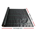 Instahut 0.915m x 50m Weedmat Weed Control Mat Woven Fabric Gardening Plant - Pet And Farm 