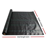 Instahut 0.915m x 50m Weedmat Weed Control Mat Woven Fabric Gardening Plant - Pet And Farm 