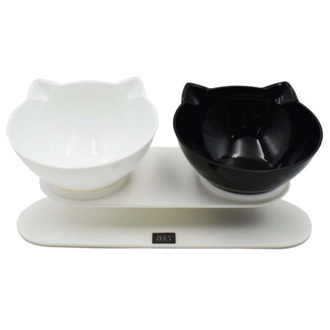 ZEEZ Elevated Tilted Cat Bowl  2 x 250ml - Pet And Farm 