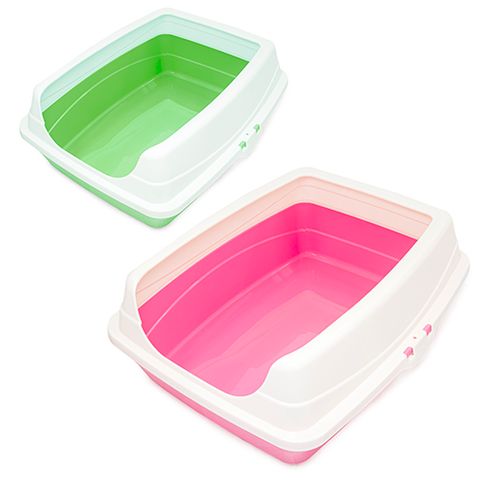 Litter box with rim best sale