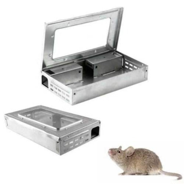 2 Tin Cat style Mouse LIVE Trap with window Multi Catch MiceMouse Trap NEW  SALE