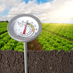 90cm Soil Thermometer Compost Garden Ground Stainless Steel 0-120deg Fertilizer - Pet And Farm 