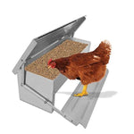 Poultry Metal Treadle Trough Feeder 5kg - Pet And Farm 